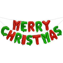 "MERRY CHRISTMAS" Foil Balloon Kit - Green & Red, 16"