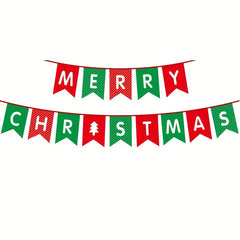 "MERRY CHRISTMAS" Banner, Red & Green - 9ft.