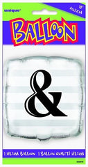 "&" Wedding Silver Helium Foil Balloon - 18"