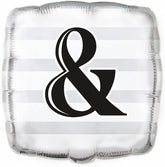 "&" Wedding Silver Helium Foil Balloon - 18"