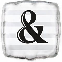 "&" Wedding Silver Helium Foil Balloon - 18"