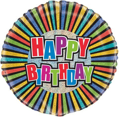 "Happy Birthday" Multi-Coloured Birthday Helium Foil Balloon - 18"