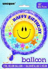 "Happy Birthday" Smiley Stars Balloon