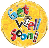 "Get Well Soon!" Helium Foil Balloon - 18"