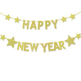 "HAPPY NEW YEAR" Gold/Silver Glitter Jointed Banner - 7ft.