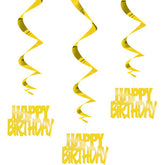 "Happy Birthday" Hanging Decoration - Gold