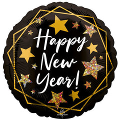"Happy New Year" Gold Sparkle Foil Balloon - 18"