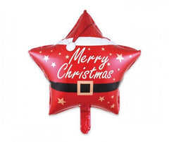 "Merry Christmas" Santa Star Foil Balloon - 18"