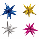 3D Jumbo 12 Point Colour Star Foil Balloon - 40"