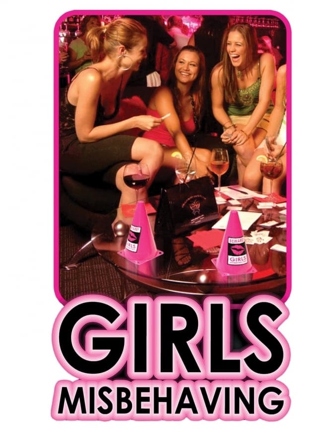 "BEWARE! Girls Misbehaving" Warning Cones, Pink - Pack Of 2