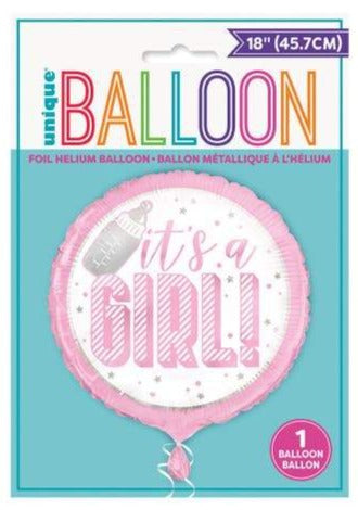 "It's A Girl!" Pink Baby Shower Helium Foil Balloon - 18"