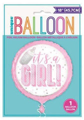 "It's A Girl!" Pink Baby Shower Helium Foil Balloon - 18"
