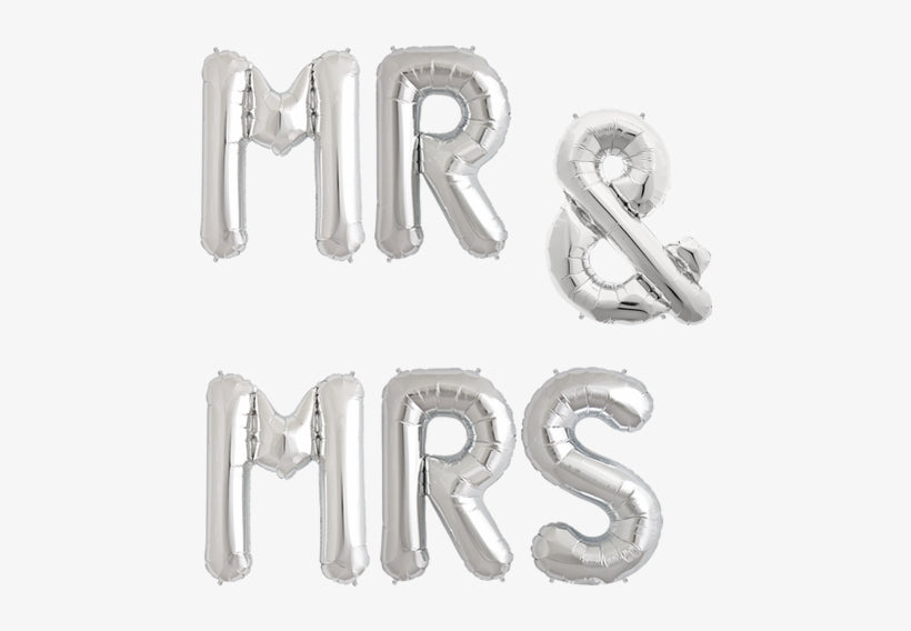 Ampersand (&) Silver Helium Foil Balloon - 34"