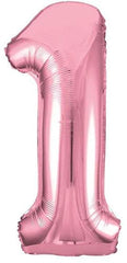 34" Number "1" Helium Foil Balloon - Lovely Pink