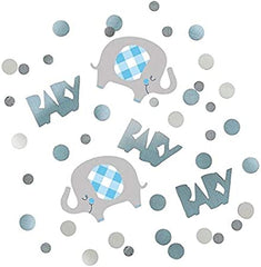 Baby Shower Confetti - Blue Floral Elephant