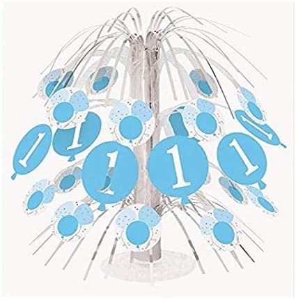 1st Birthday Gingham Cascade Centrepiece - Blue