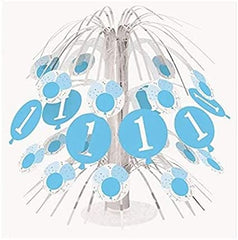1st Birthday Gingham Cascade Centrepiece - Blue