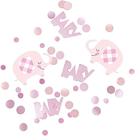 Baby Shower Confetti - Pink Floral Elephant