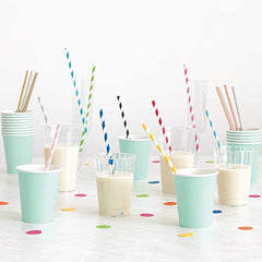 Assorted Colour Stripe Paper Straws - Pack of 40