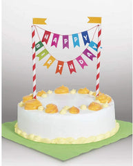 "Happy Birthday" Rainbow Cake Bunting Topper - 6"