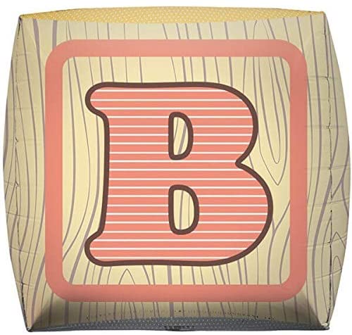 3D Baby Block Cube Helium Foil Balloon - 17"