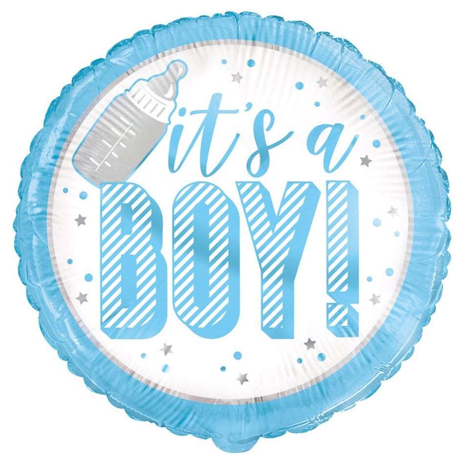 "It's A Boy!" Blue Baby Shower Helium Foil Balloon - 18"