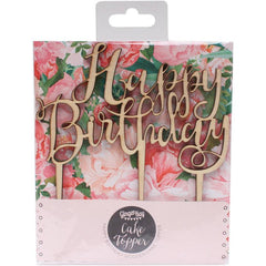 "Happy Birthday" Wooden Cake Topper