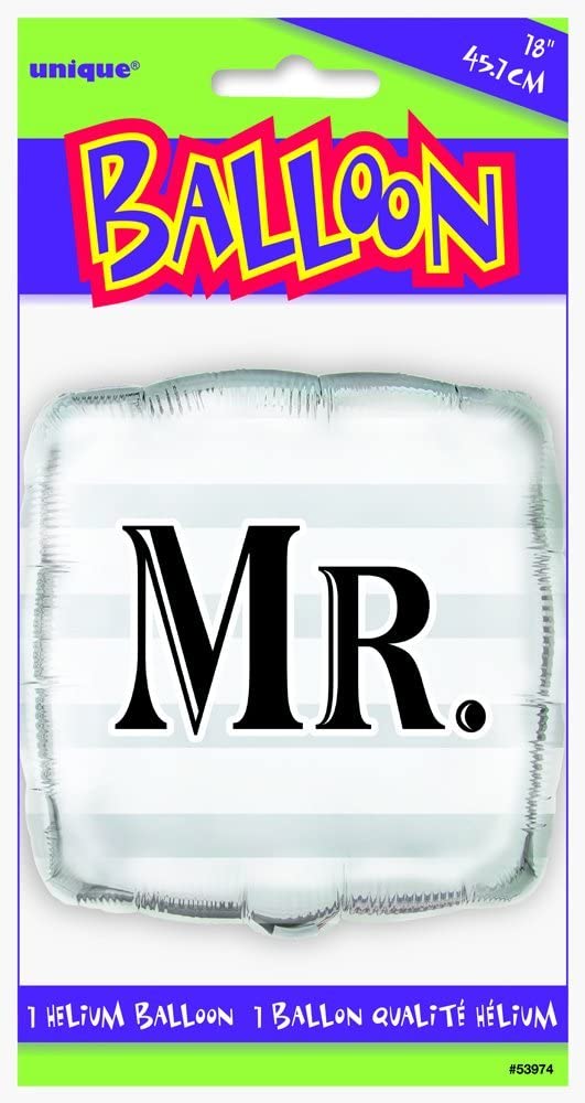 "MR." Wedding Silver Helium Foil Balloon - 18"