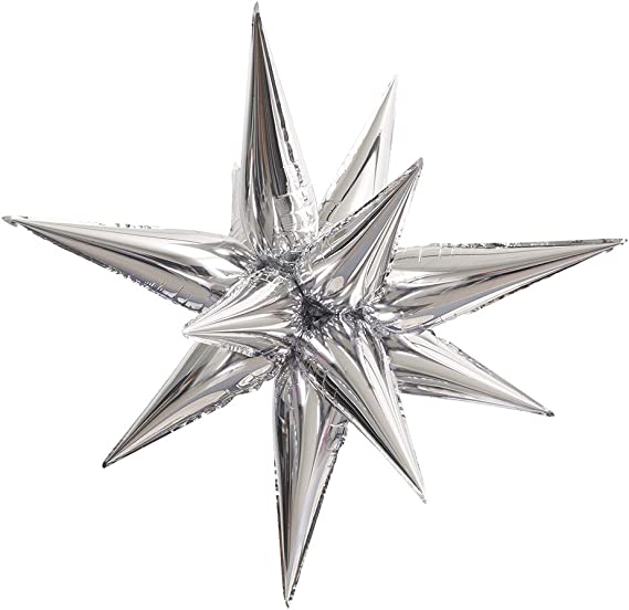 3D Large 12 Point Colour Star Foil Balloon - 27"