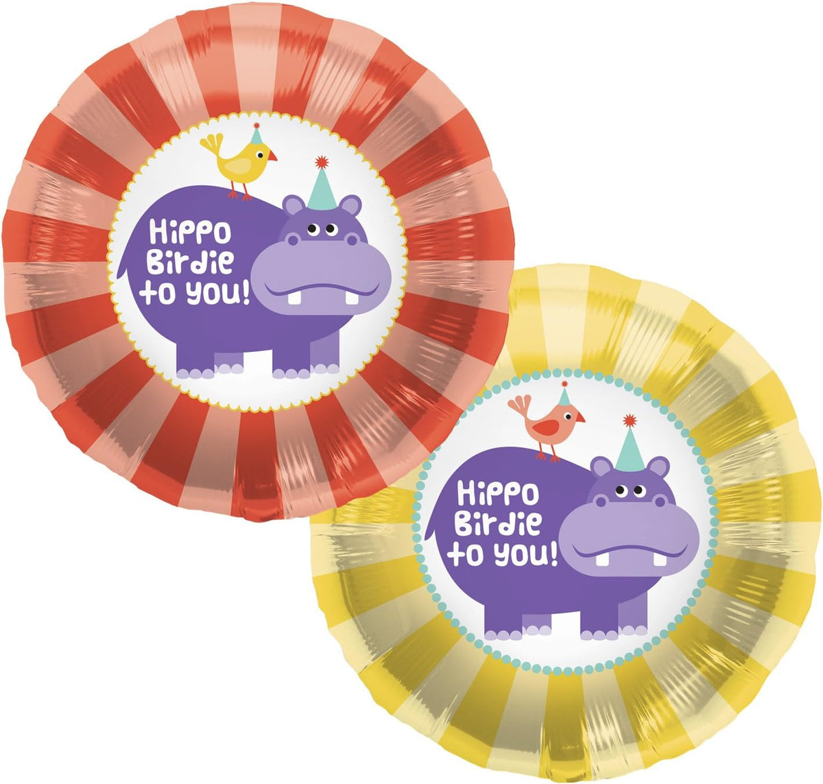 "Hippo Birdie Birthday" Helium Foil Balloon - 18"