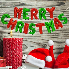 "MERRY CHRISTMAS" Foil Balloon Kit - Green & Red, 16"