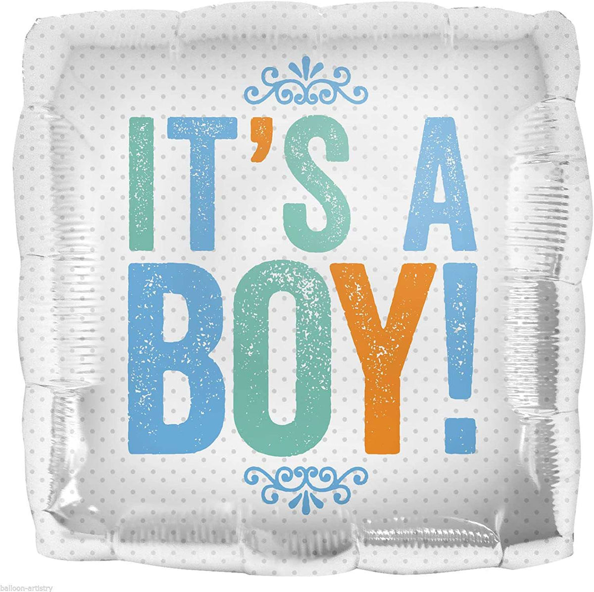 "IT'S A BOY!" Block Letters Cube Helium Foil Balloon - 18"