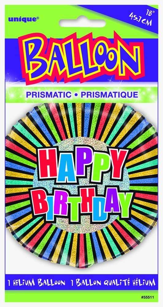 "Happy Birthday" Multi-Coloured Birthday Helium Foil Balloon - 18"