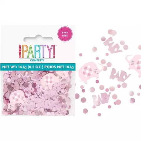 Baby Shower Confetti - Pink Floral Elephant
