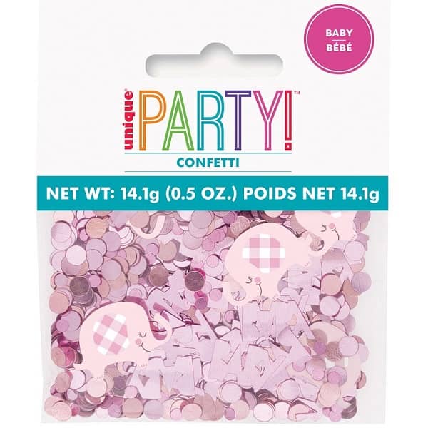 Baby Shower Confetti - Pink Floral Elephant