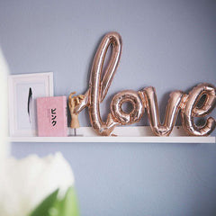 "love" Rose Gold Script Foil Banner Balloon - 40"