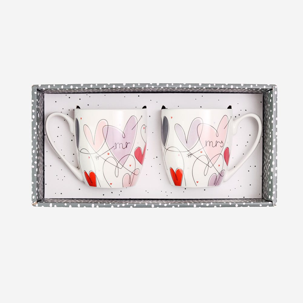 'Mr' & 'Mrs' Tulip Mug - Set Of 2