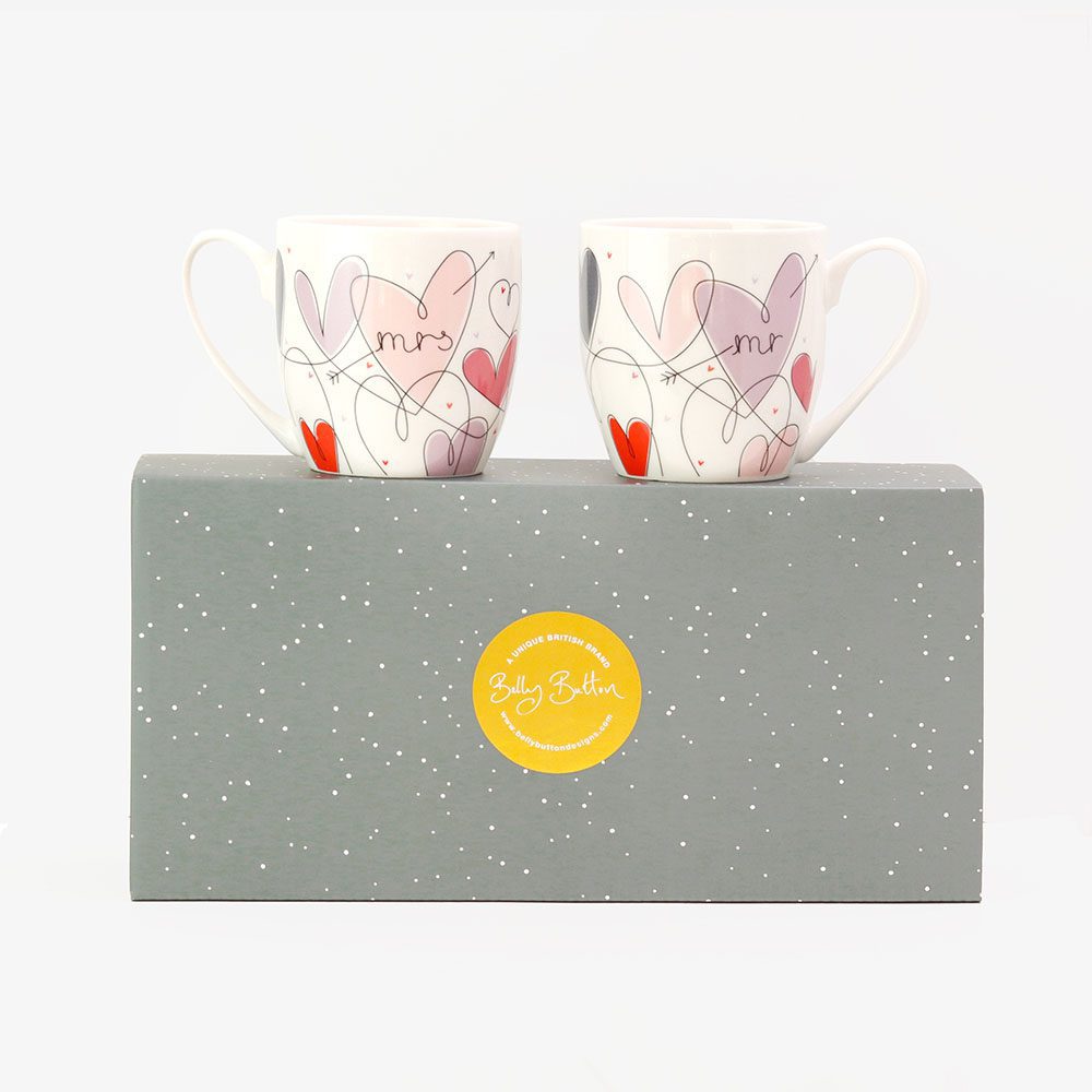 'Mr' & 'Mrs' Tulip Mug - Set Of 2