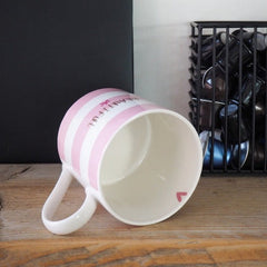 "BEAUTIFUL" Pink Stripe Mug