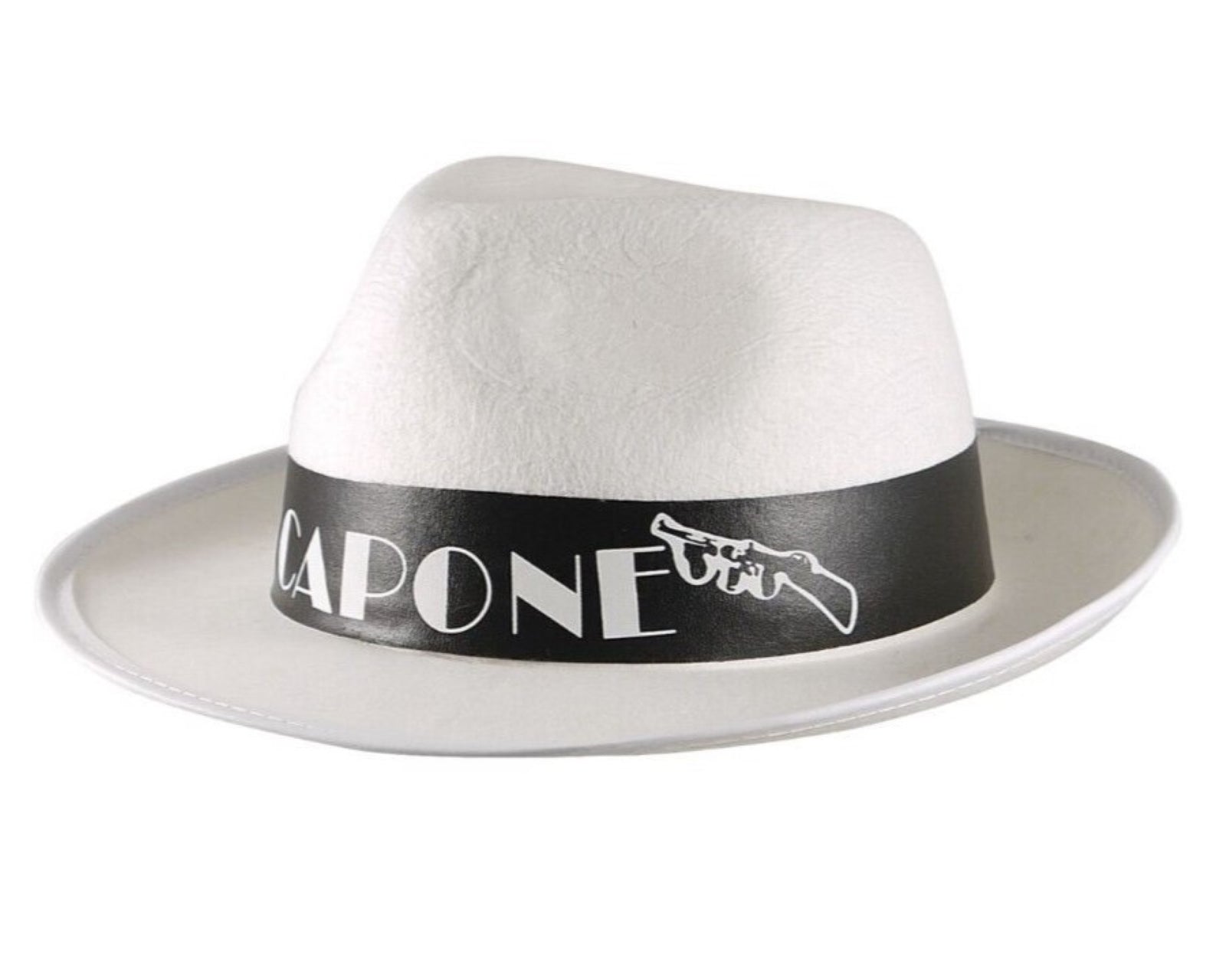 Al Capone Hat, Felt - White (Adult)
