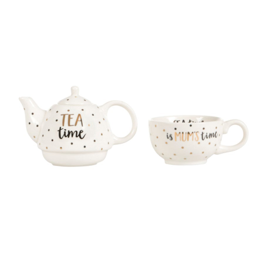"TEA time is MUM'S time" Teapot & Cup