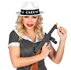 Al Capone Hat, Flock - White (Adult)