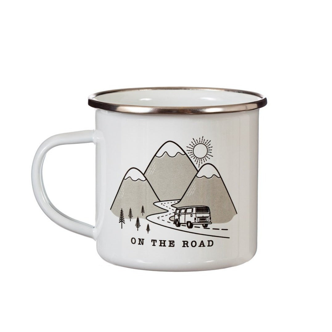 'ON THE ROAD' Enamel Mug
