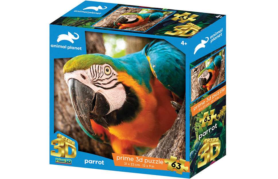 Animal Planet - Parrot Prime 3D Jigsaw Puzzle (63 pieces)