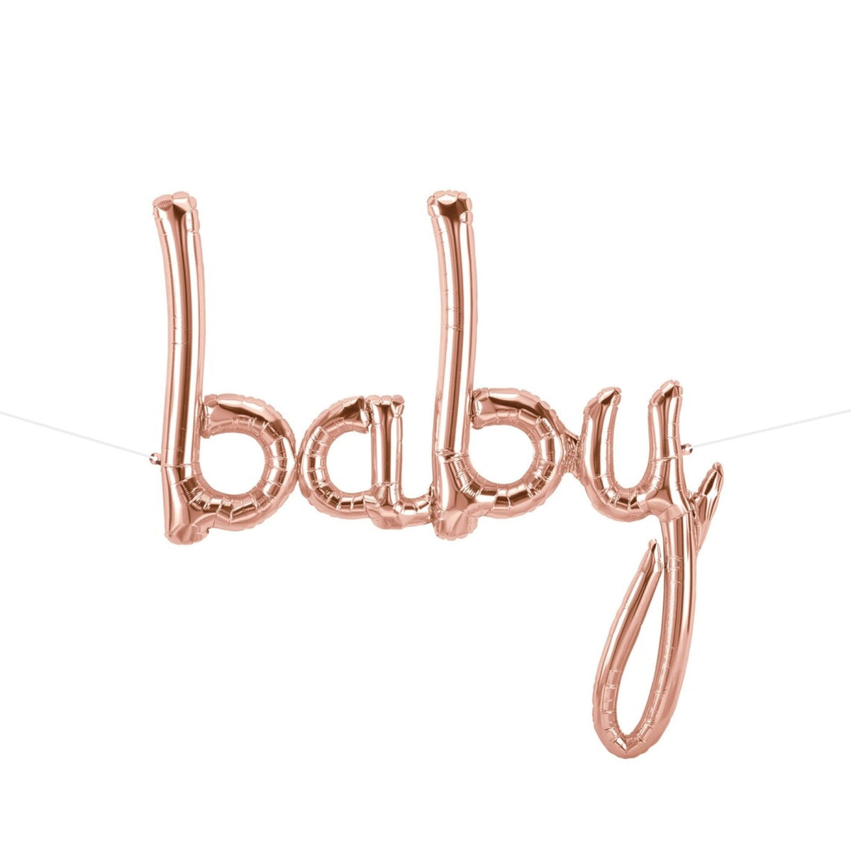 "baby" Rose Gold Script Foil Banner Balloon - 46"
