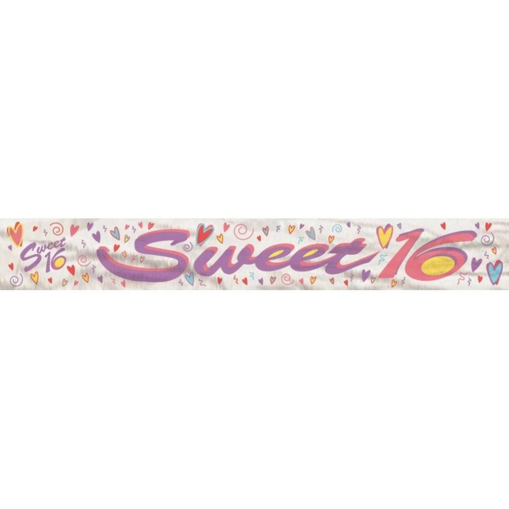 "Sweet 16" Birthday Foil Banner - 12ft.