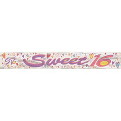 "Sweet 16" Birthday Foil Banner - 12ft.
