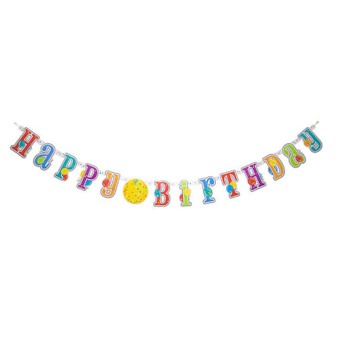 "Happy Birthday" Jointed Banner with Age Stickers - 7ft.