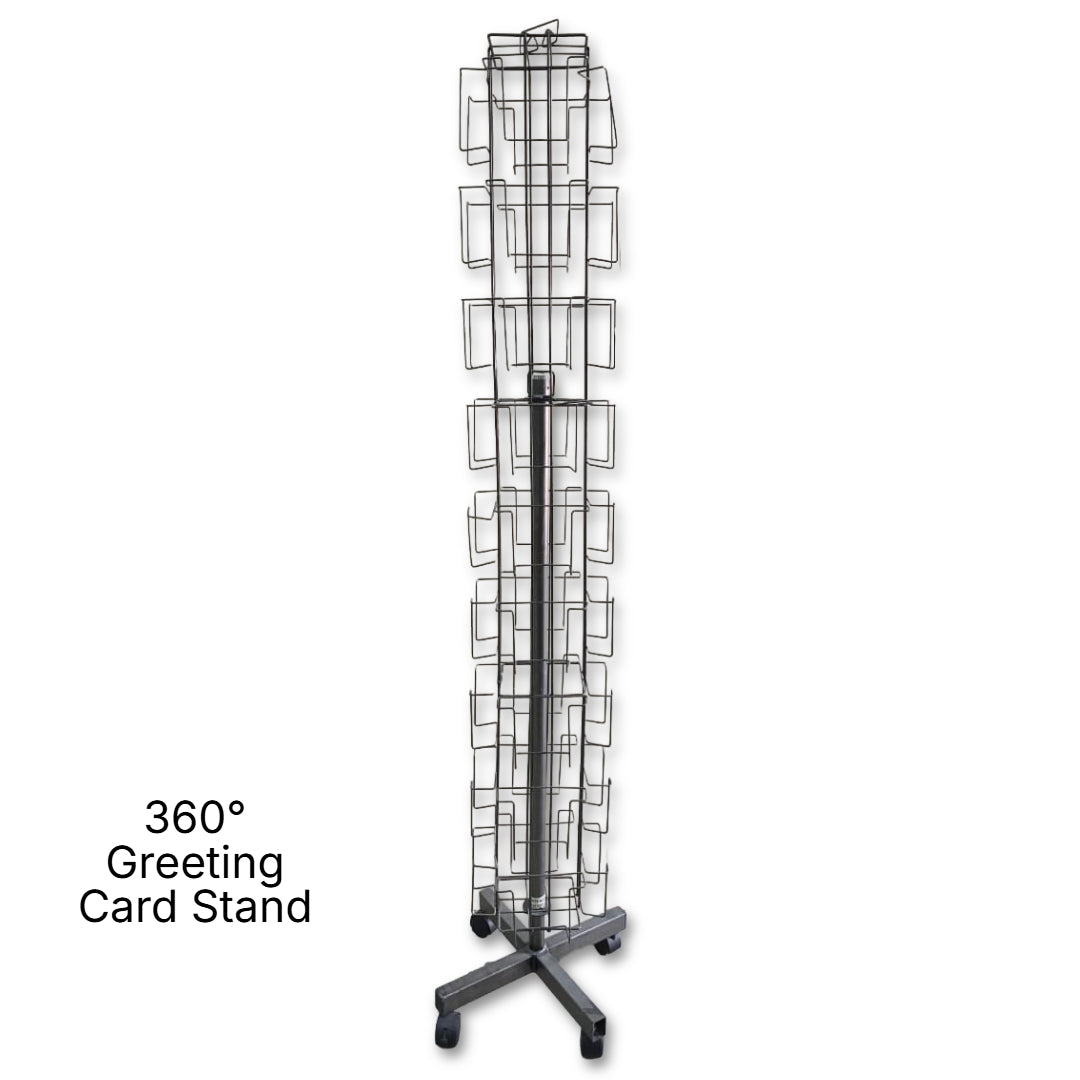 360° Rotating Greeting Card Display Stand – Dark Grey (Pre-Loved)