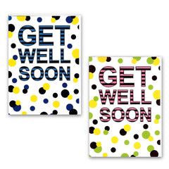 "Get Well Soon" Bold Polka Dot Greeting - Cards (A4)
